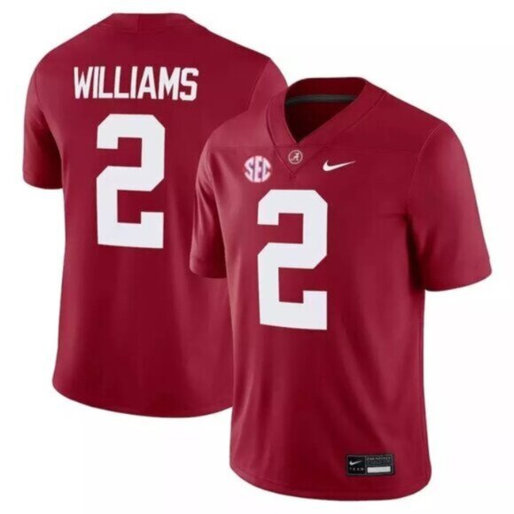 Mens Youths Womens Williams #2 Alabama Crimson Tide Crimson Jersey - Picture 1 of 1